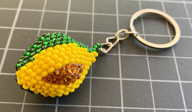 Beaded Avocado Keychain 