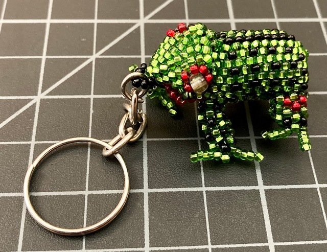 Beaded Frog Keychain 