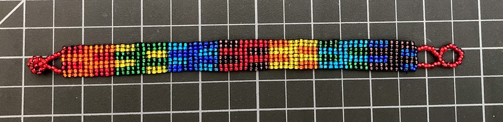 Beaded Loomed 8 Row Bracelet Rainbow 