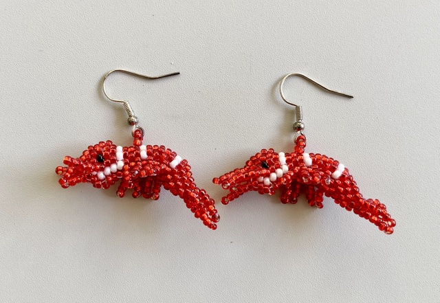 Beaded Shrimp Earrings  