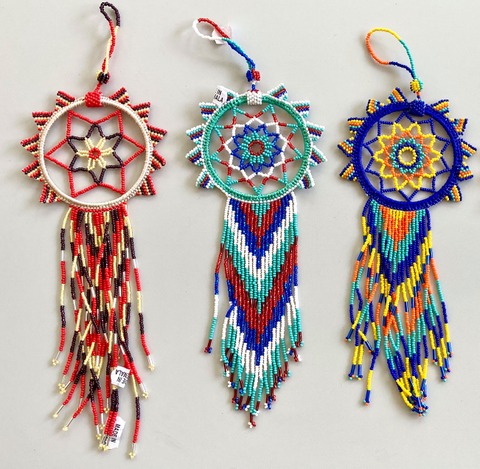 Native American Style Beaded Dreamcatcher Ornament Long Native American style