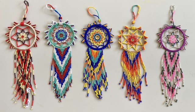 Native American Style Beaded Dreamcatcher Ornament Long Native American style