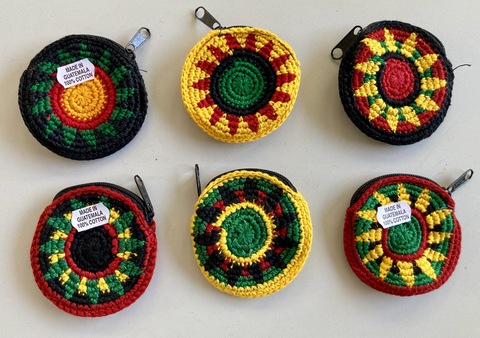 Round Crochet Coin Purse - Rasta Reggae 