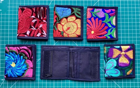 Velvet Embroidered Wallet 