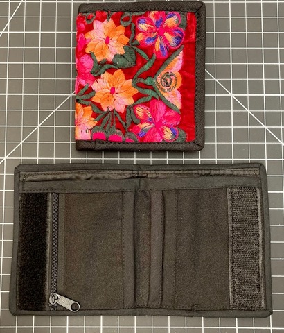Velvet Embroidered Wallet 