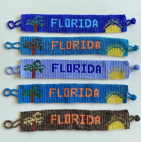 Beaded 1 inch wide Florida Bracelet 