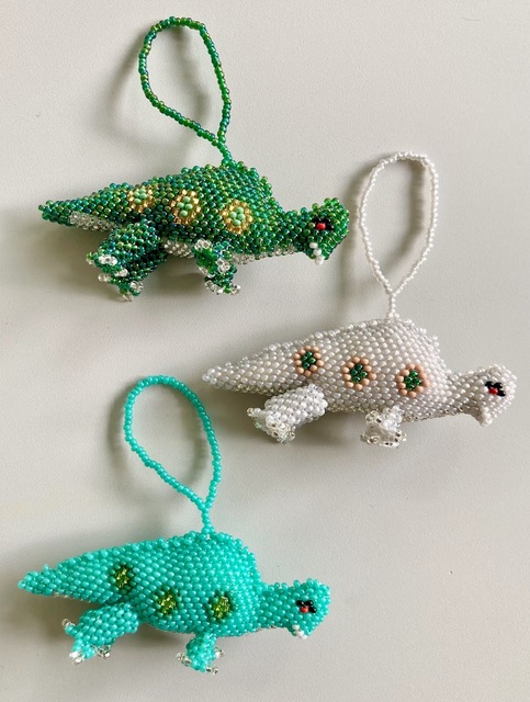 Beaded Dinosaur Ornament  Guatemalan, Guatemala, Mayan, handmade, colorful, wholesale, artisan, Beaded, Dinosaur, Ornament