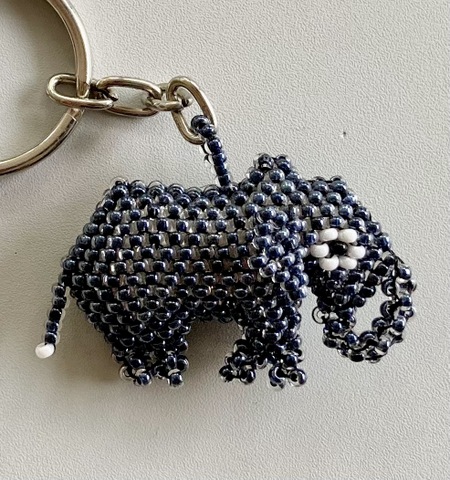 Beaded Elephant Keychain Guatemalan, Guatemala, Mayan, handmade, colorful, wholesale, artisan, Beaded, Elephant, Keychain