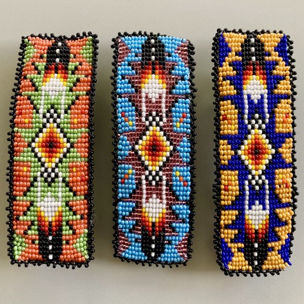 Beaded Native American Style Rectangular Barrette Guatemalan, Guatemala, Mayan, handmade, colorful, wholesale, artisan, Beaded, Native, American, Style, Rectangular, Barrette