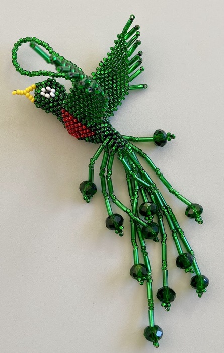 Beaded Quetzal Ornament - Large 