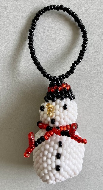 Beaded Snowman Ornament 