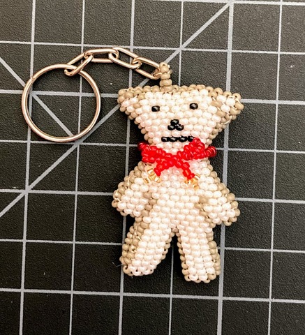 red teddy keychain