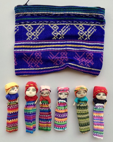 Cosmetic Purse With Worry Dolls 