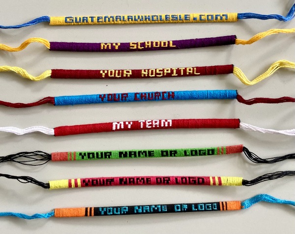 Custom Letters Friendship Bracelet 1/4 Inch Guatemalan, Guatemala, Mayan, handmade, colorful, wholesale, artisan, Custom, Letters, Friendship, Bracelet, 1/4 Inch