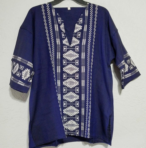 Embroidered Pullover Hippie Shirt Guatemalan, Guatemala, Mayan, handmade, colorful, wholesale, artisan, Button, Shirt, Embroidered, Pullover, Hippie, Shirt