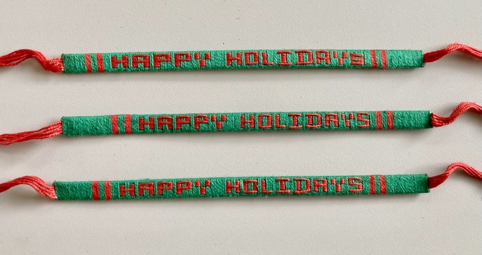 Happy Holidays Friendship Bracelet  Guatemalan, Guatemala, Mayan, handmade, colorful, wholesale, artisan, Happy, Holidays, Friendship, Bracelet