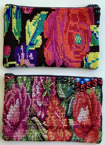 Huipil Flowers Cosmetic Case Guatemalan, Guatemala, Mayan, handmade, colorful, wholesale, artisan, Huipil, Flowers, Cosmetic Case