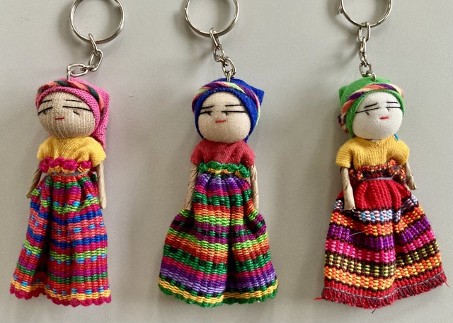 Large Worry Doll Keychain Guatemalan, Guatemala, Mayan, handmade, colorful, wholesale, artisan, Large, Worry Doll, Keychain