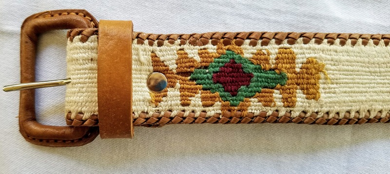 Southwest Leather Cotton Dog Collar Guatemalan, Guatemala, Mayan, handmade, colorful, wholesale, artisan, Southwest, Leather, Cotton, Dog, Collar