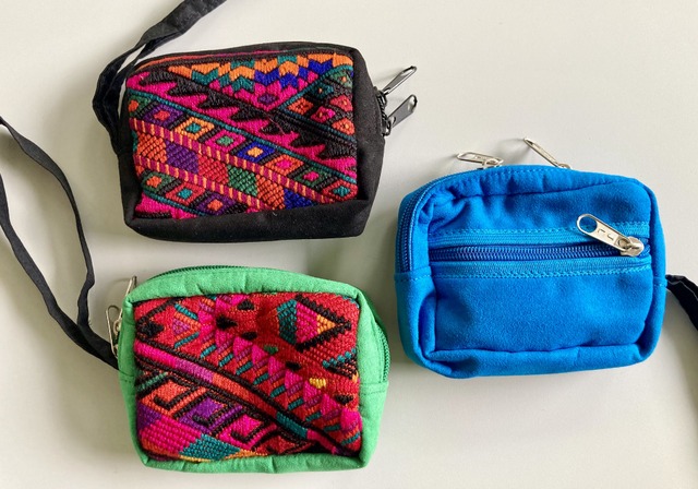 Suede Huipil Coin Purse Guatemalan, Guatemala, Mayan, handmade, colorful, wholesale, artisan, Suede, Huipil, Coin, Purse