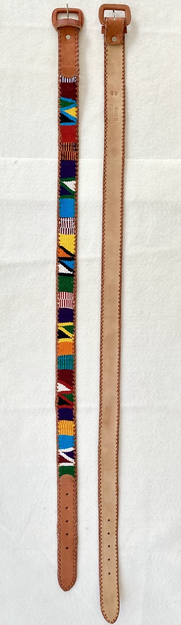 Traditional Mayan Leather Cotton Belt 