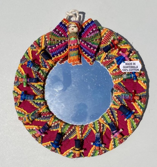 Worry Doll Mirror Guatemalan, Guatemala, Mayan, handmade, colorful, wholesale, artisan, Worry, Doll, Mirror